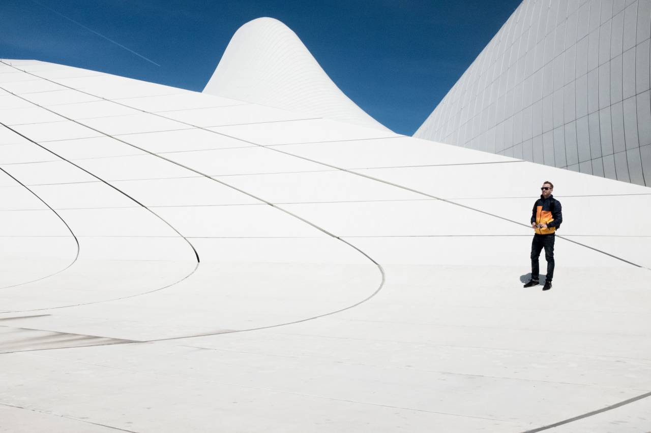 people, man, alone, shadow, shades, sunglasses, architecture, roof top, building, establishment, white
, 