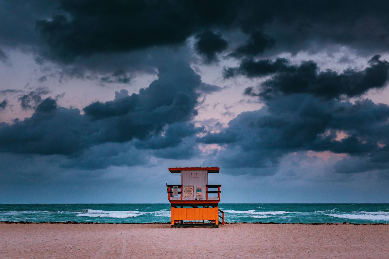 sea, ocean, water, waves, nature, beach, shore, coast, guard, house, security, dark, clouds, sky, outdoor
, 