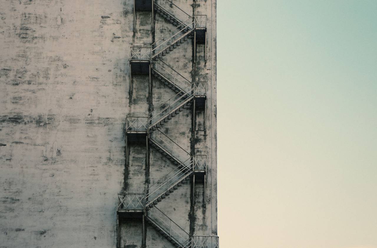 stairs, steps, concrete, wall, sky
, 