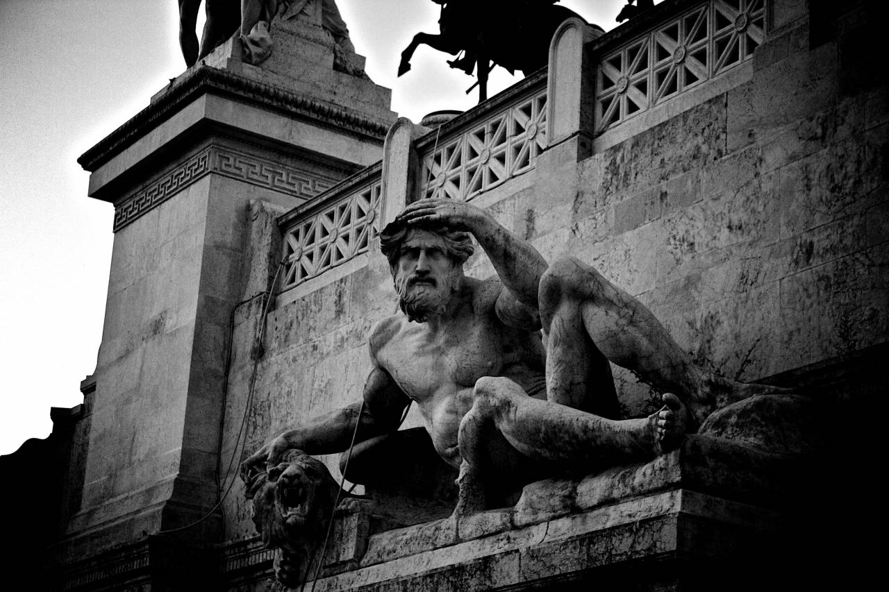 statue, sculpture, roman, architecture, art, Rome, black and white
, 