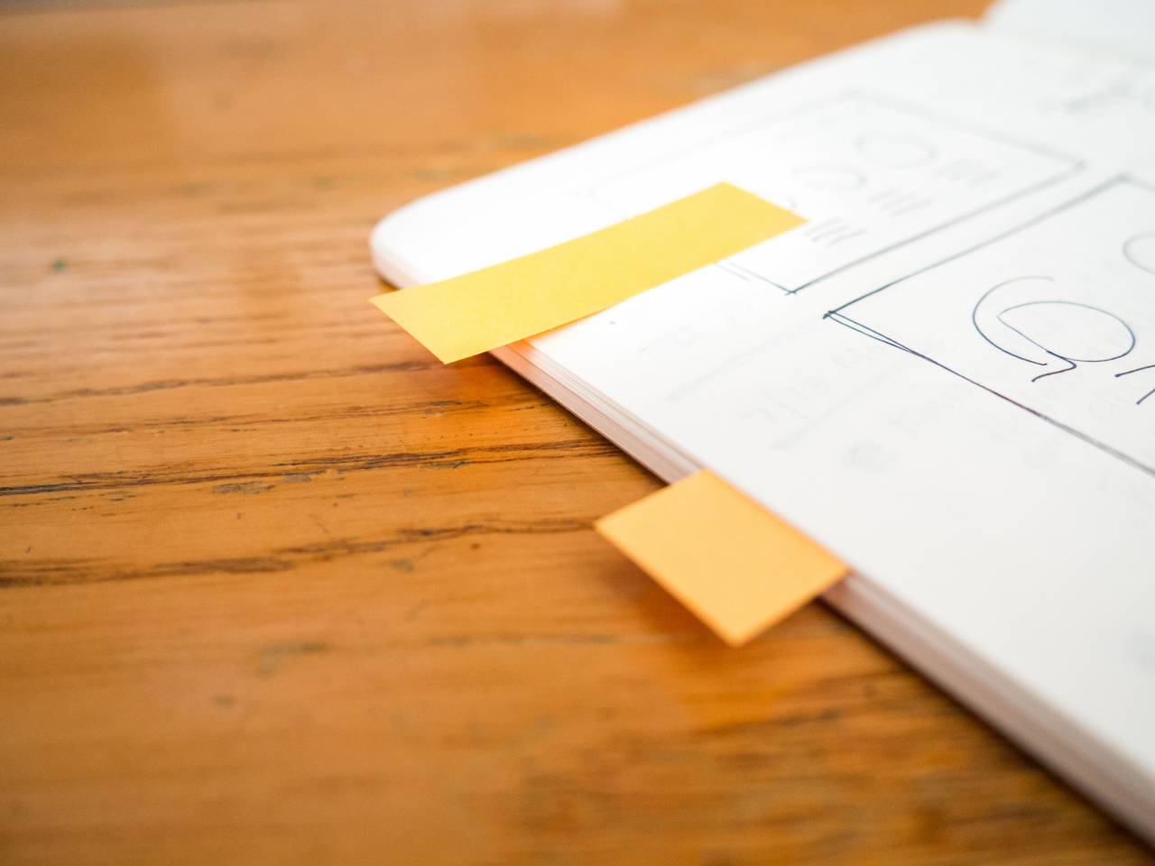 tabs, sticky notes, design, mockups, notebook, notepad, business, office, desk, wood, work
, 