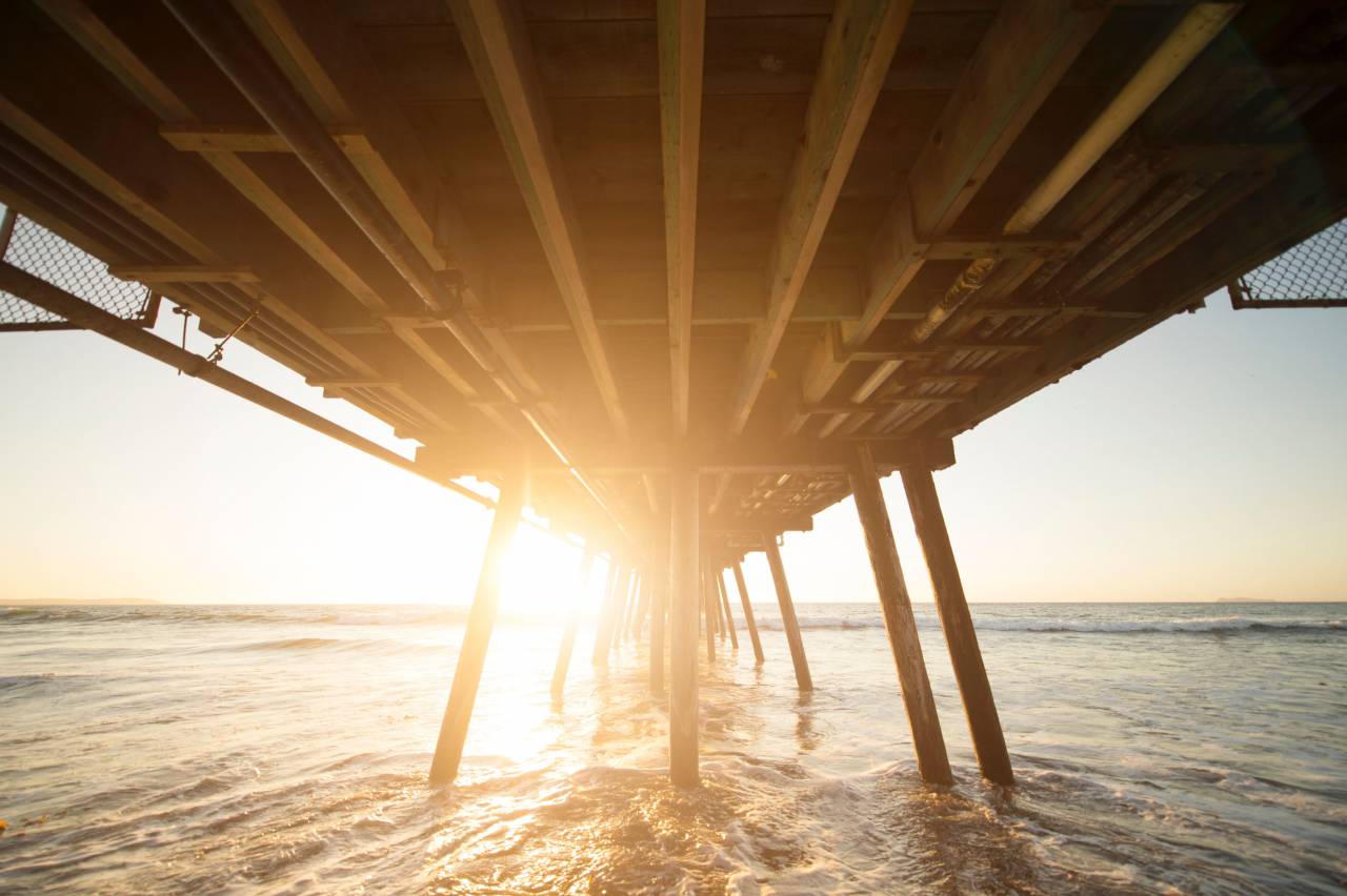 wooden, bridge, sea, ocean, water, wave, sunrise, sunshine, sky, relax, adventure, travel
, 