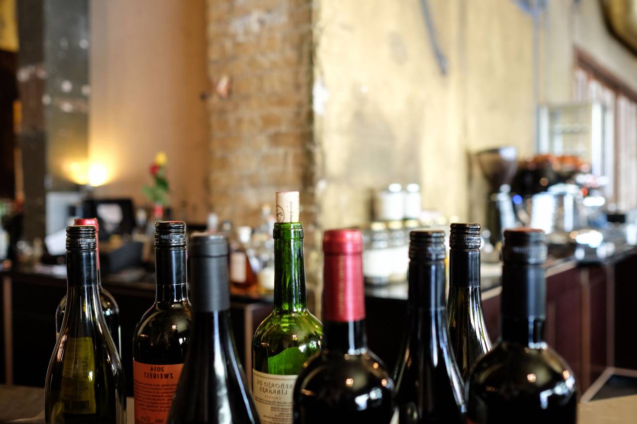 barrita, botellas, vino, corchos, beber, bokeh, todavía,