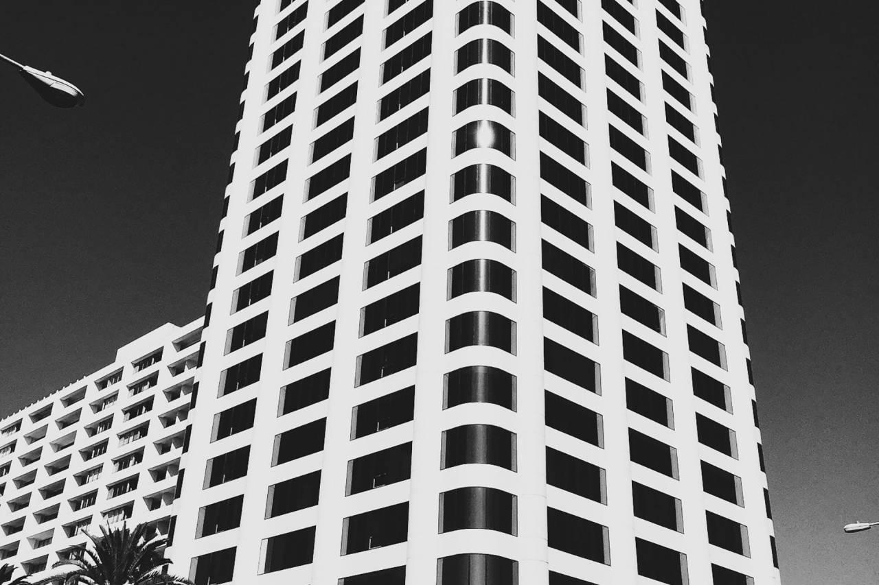 building, windows, architecture, city, urban, sky, black and white, tower, high rise
, 