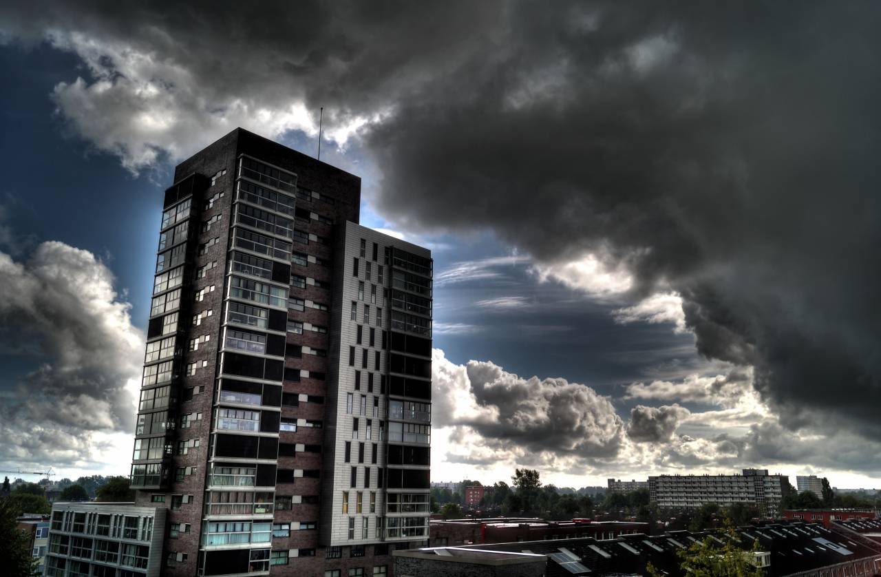 buildings, highrise, city, tower, sky, clouds, hdr
, 