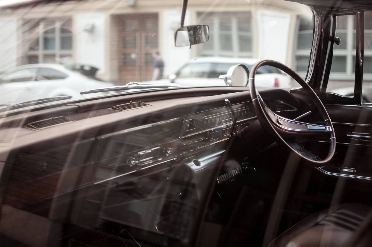 coche, interior, guión, volante, parabrisas, ventanas,