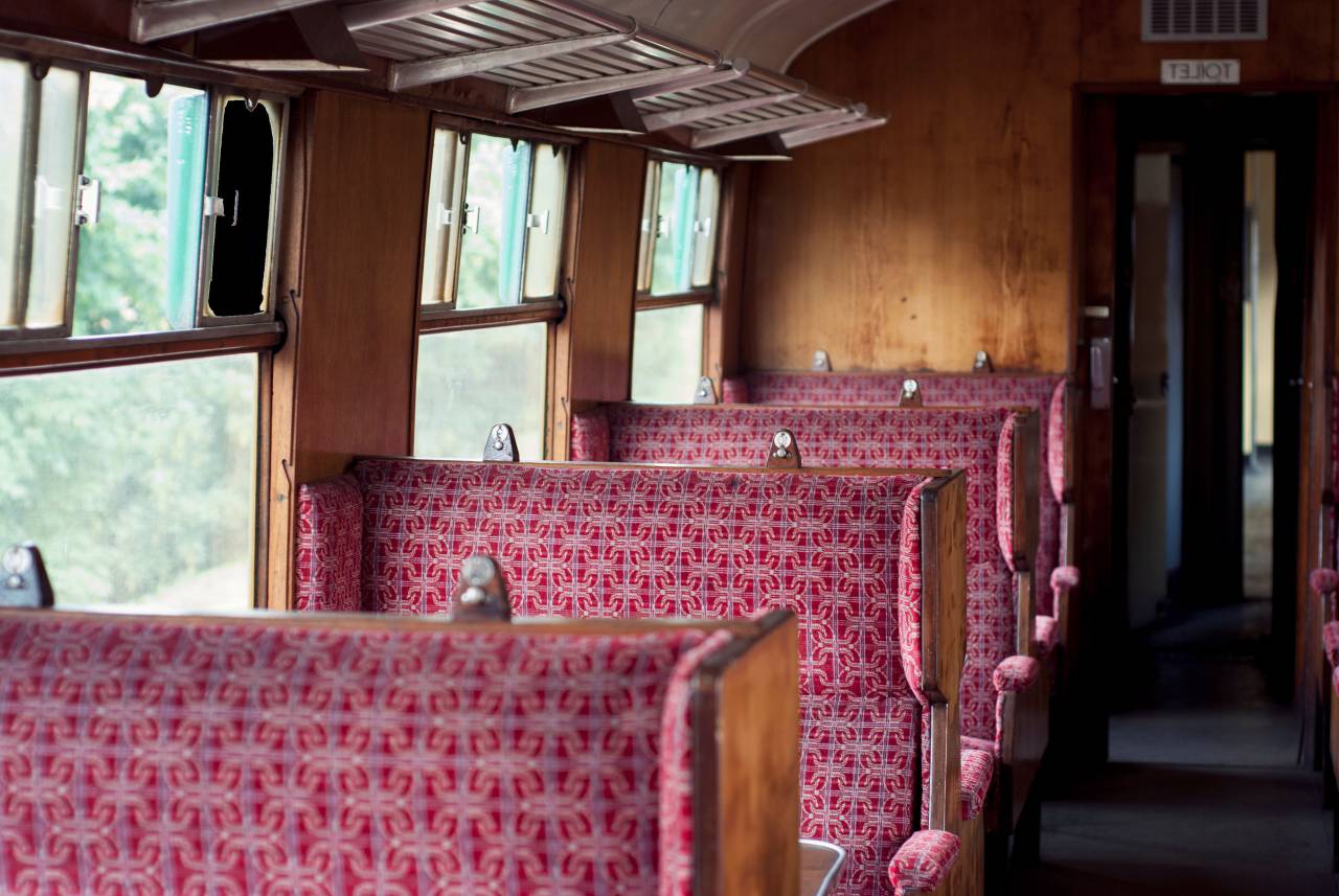 silla, banco, viaje, tren, transporte, al aire libre,