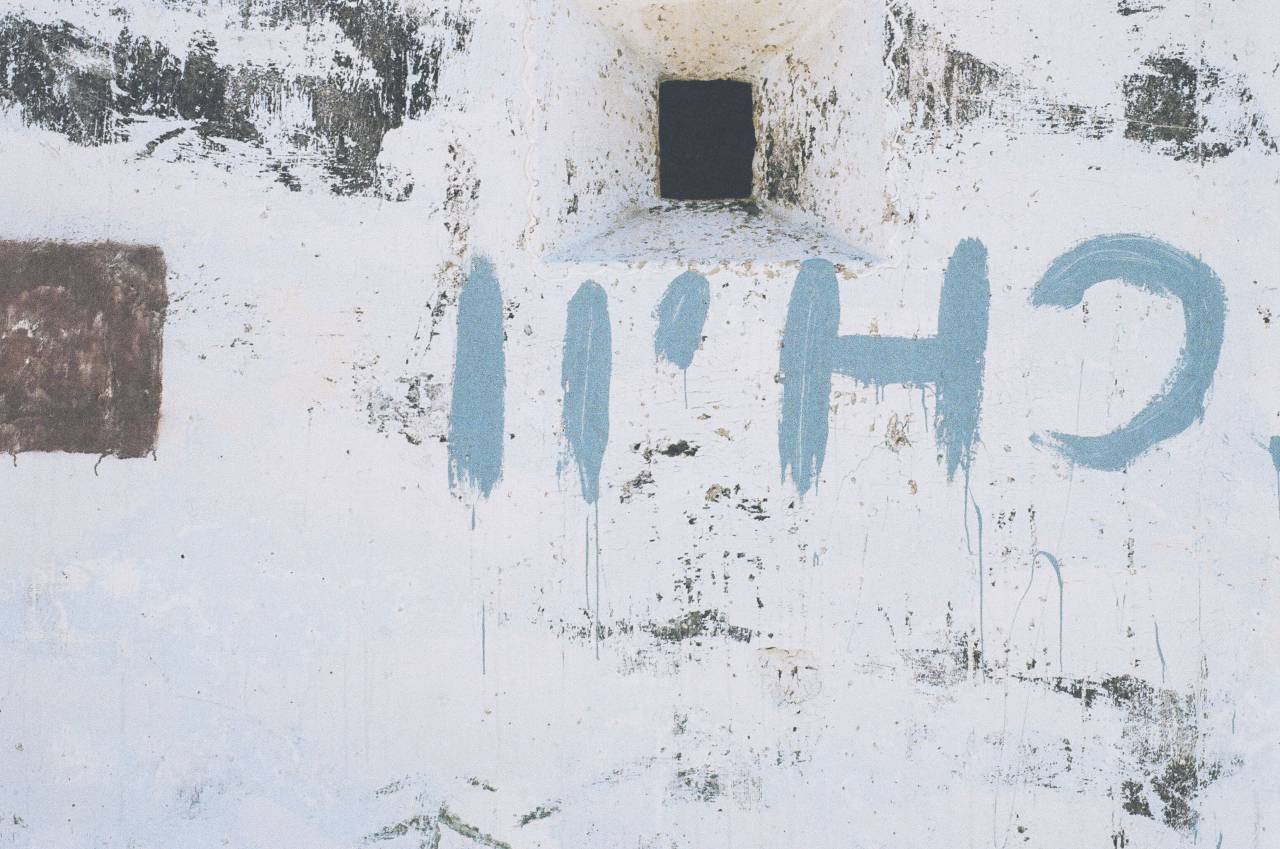 frío, blanco, pared, pintura, graffiti,