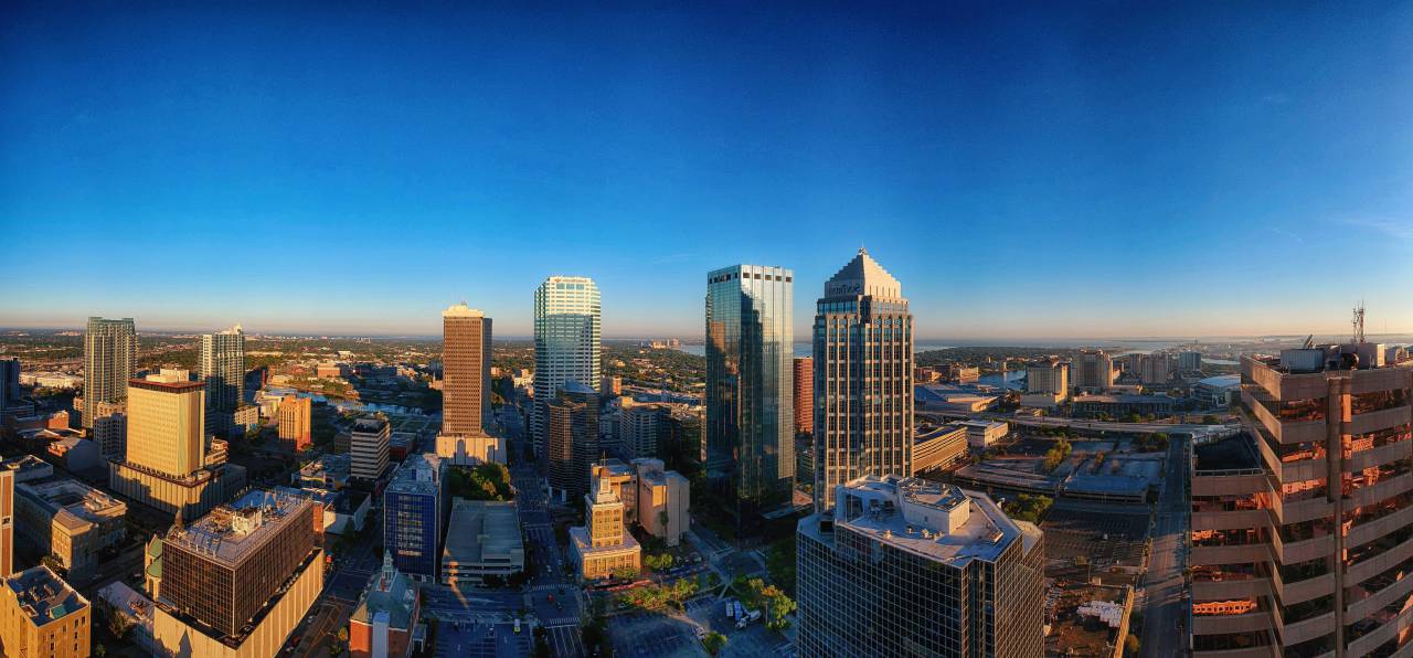 paisaje de la ciudad, horizonte, ciudad panorámica, ciudad panorámica, tampa, florida,
