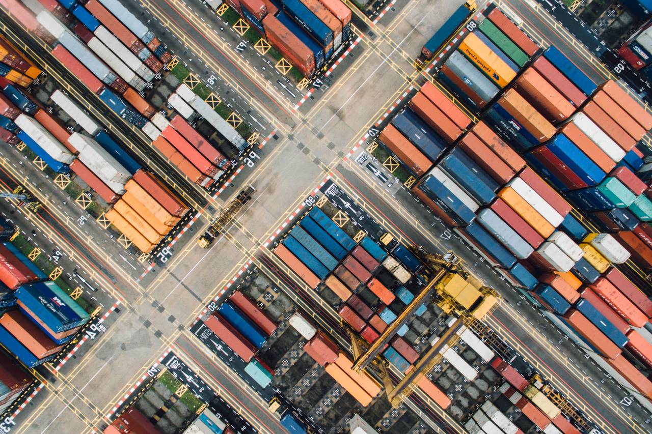 container, van, aerial, view, block, street
, 