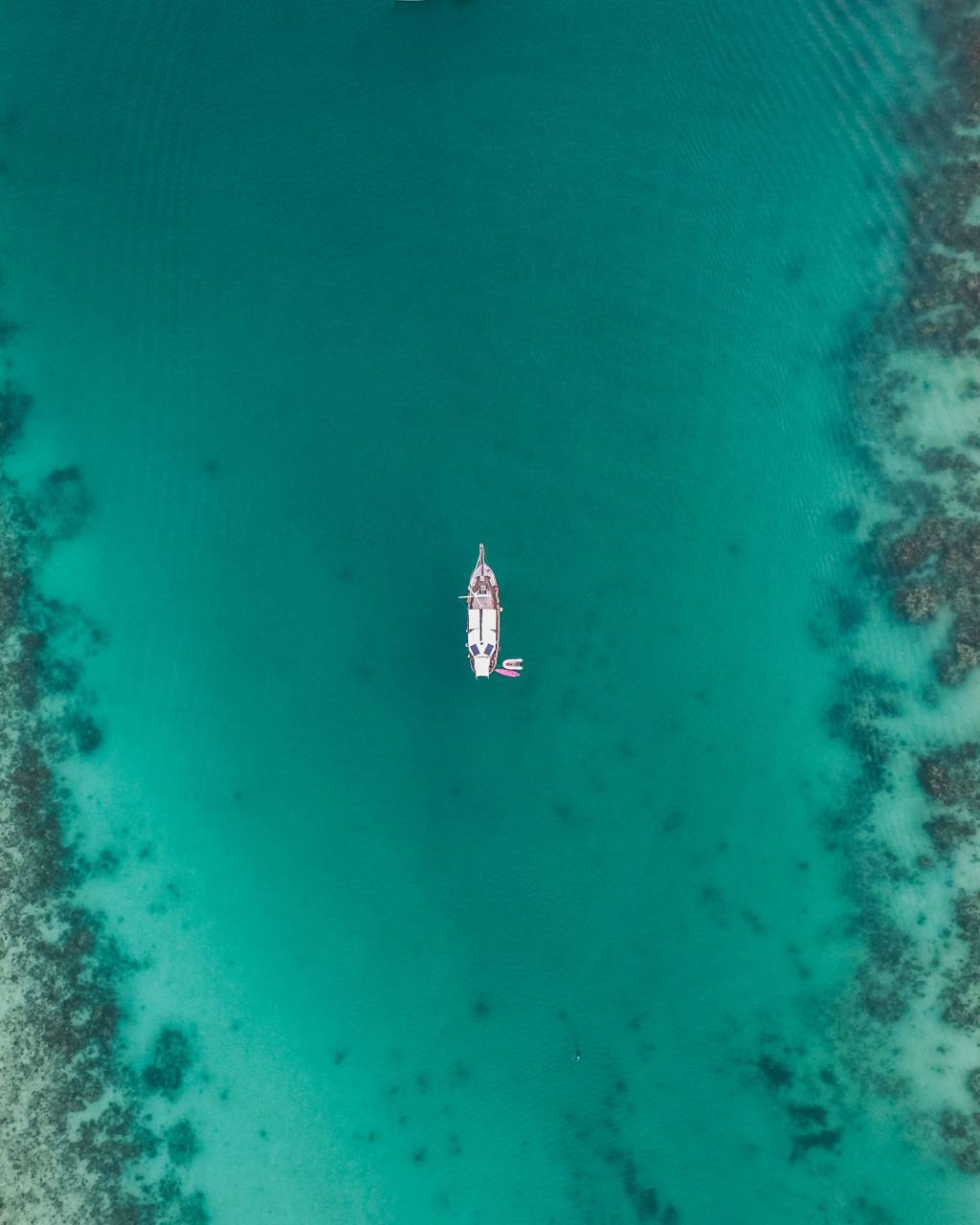 drone, barco, tropical, mar, oceano, água, verde, azul, navio, viagem, verão,