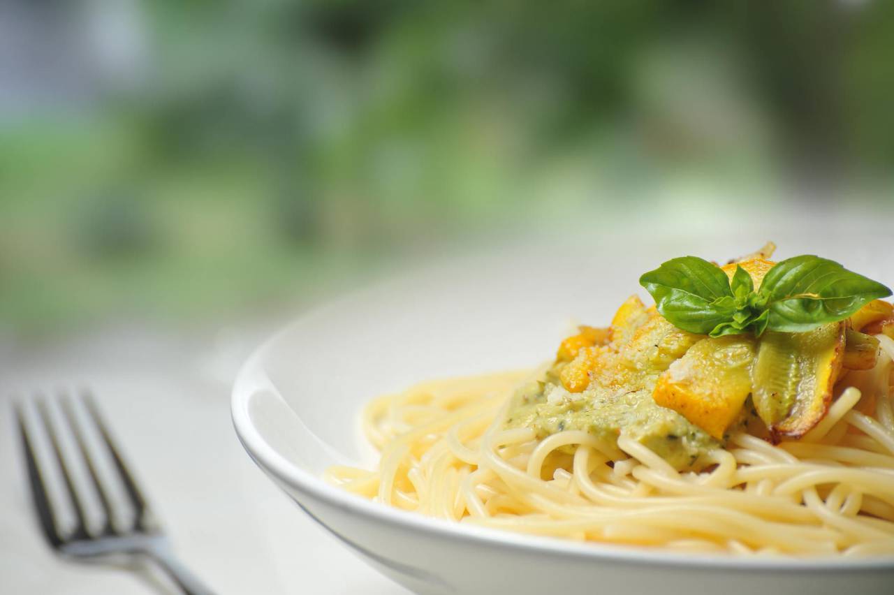 Alimentos, pastas, plato, chapado, cocina, fideos, adornar, coberturas, receta, horquilla, bokeh,