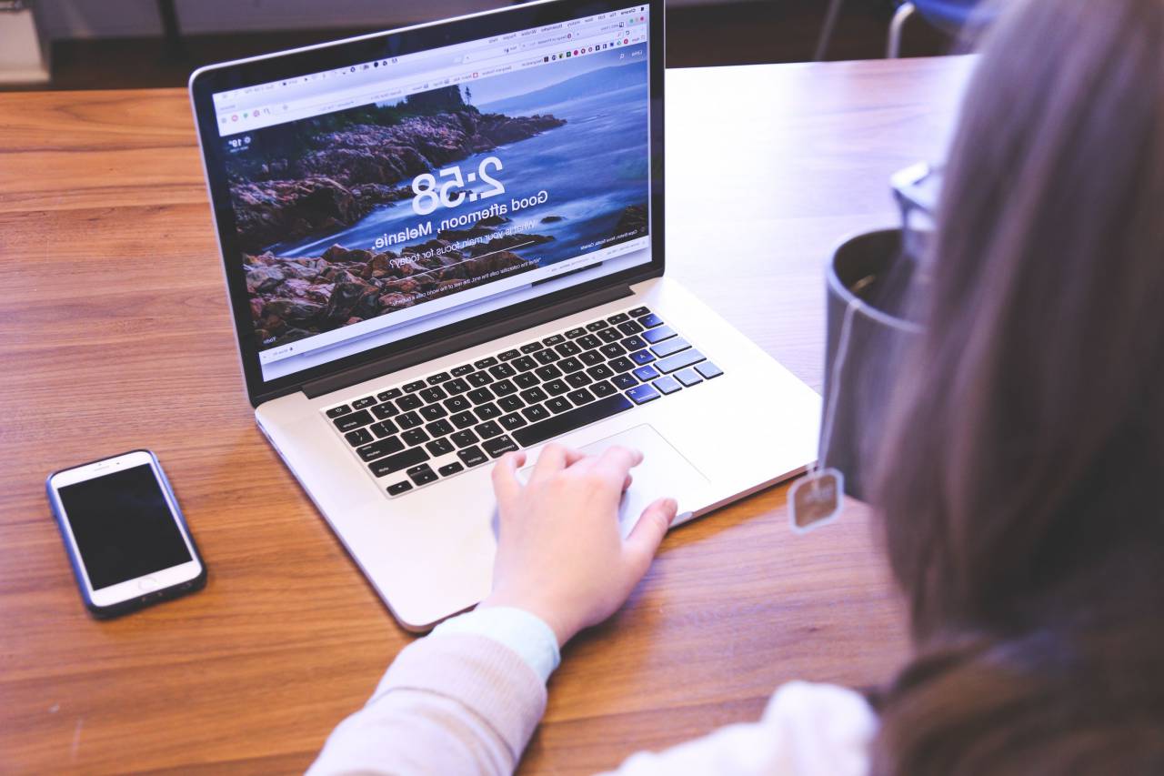 girl, woman, working, macbook, laptop, computer, technology, office, desk, business, creative, tea, cup, mug, eyeglasses, people, startup, smartphone
, 