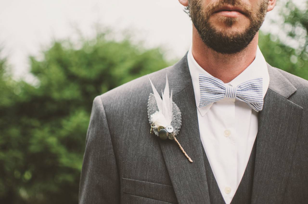 novio, chico, hombre, gente, boda, traje, pajarita,