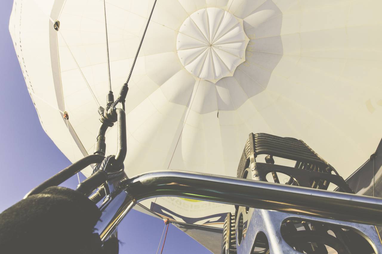 hot, air, balloon, ride, adventure, steel, metal, blue, sky, clouds
, 