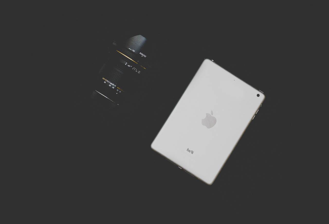 Ipad, lente, sigma, tableta, estación de trabajo, cámara, fotografía,