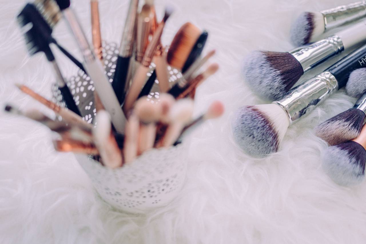 maquillaje, cepillo, cosas, bokeh, desenfoque, kit, belleza, cosmético,
