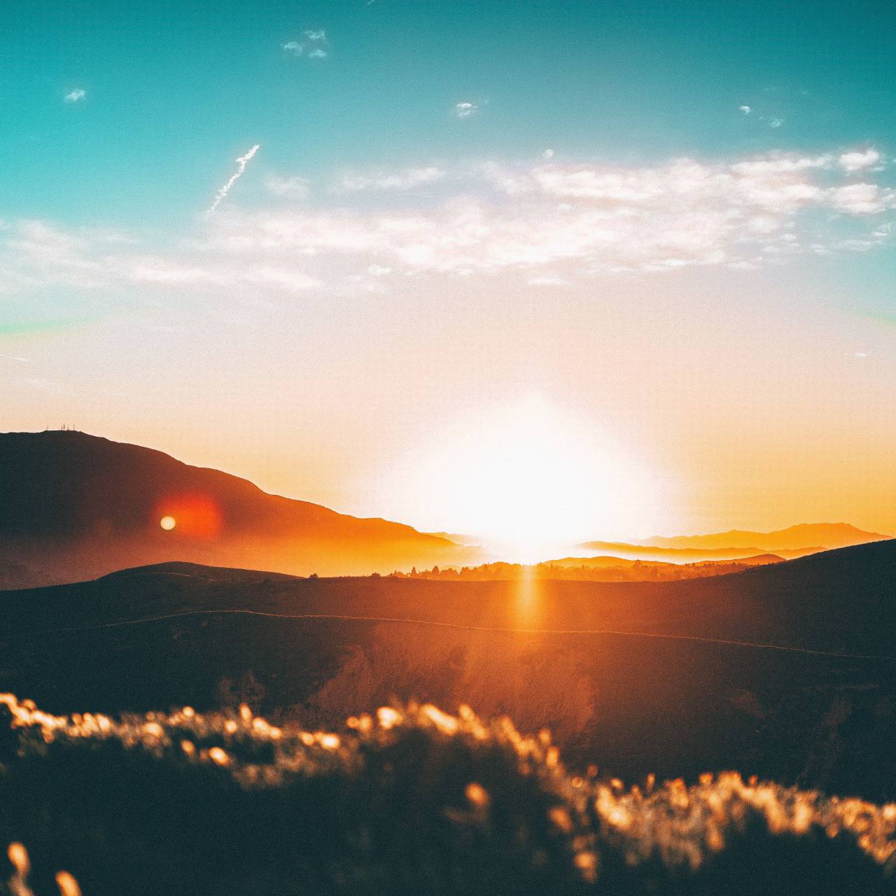 Montaña, Highland, cielo, cumbre, Ridge, paisaje, naturaleza, Valle, árboles, planta, amanecer, atardecer, sol, luz del sol,