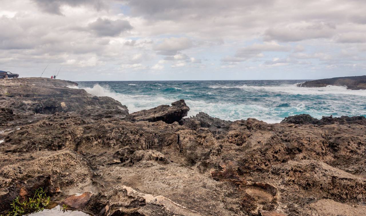 nature, rocks, land, fishing, man, people, water, sea, ocean, waves, clouds, sky
, 