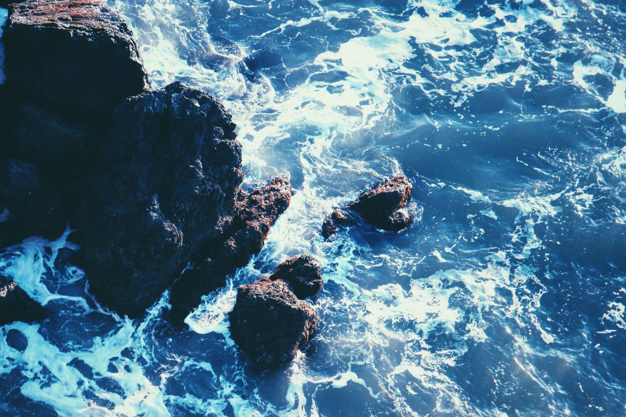 Océano, mar, olas, rocas, verano, sol, playa, agua,