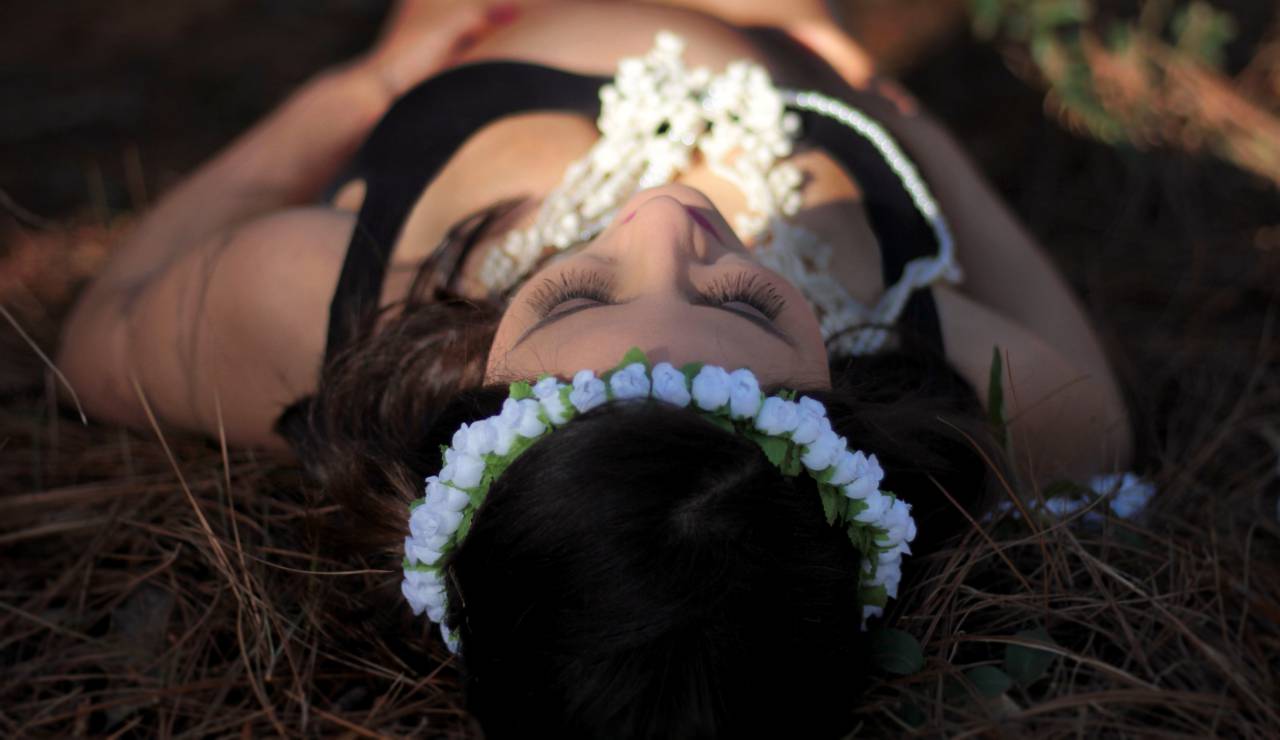 people, girl, flower, headband, grass, photography, grass
, 