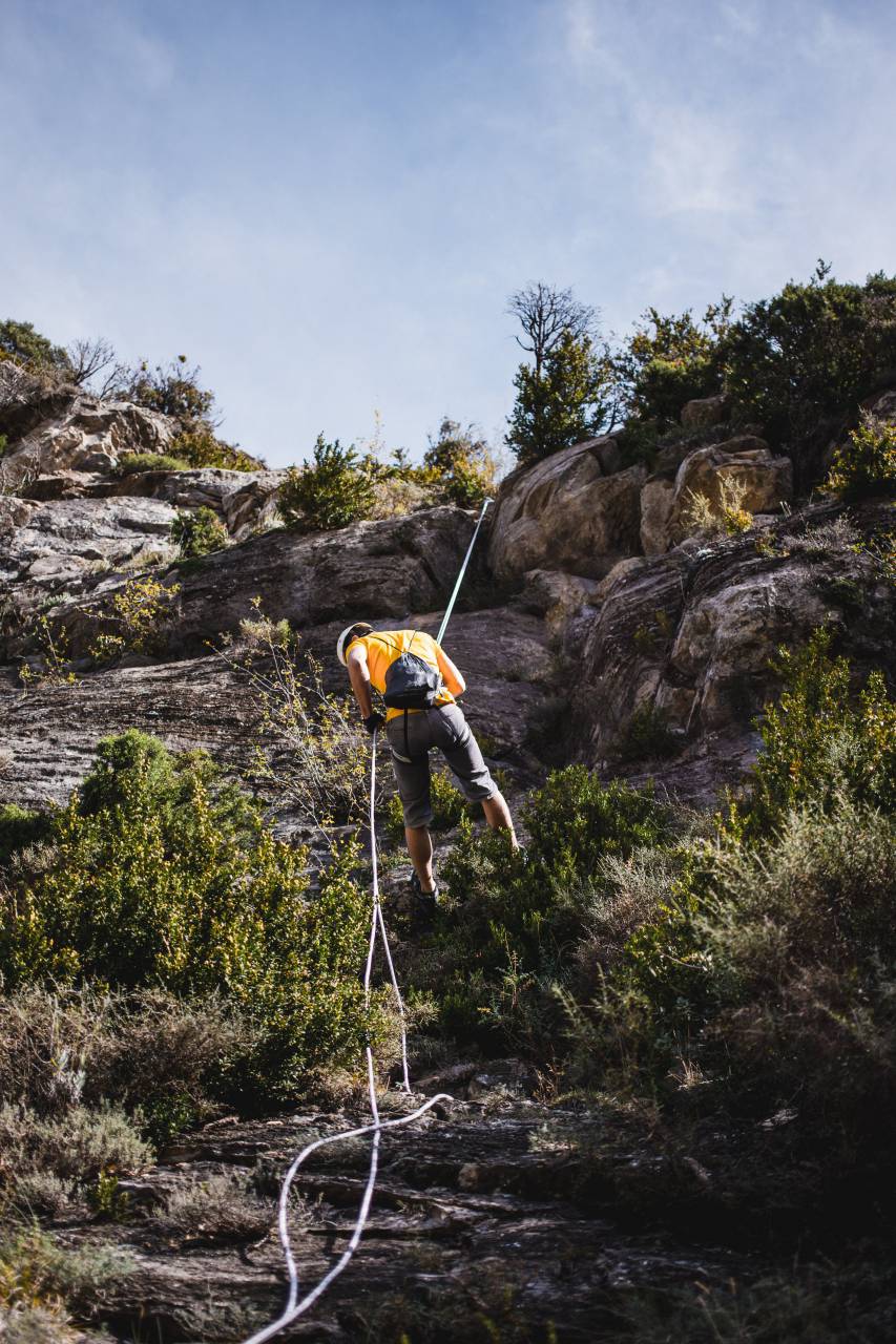 people, man, guy, adventure, cliff, rocks, hill, mountain, landscape, rappelling, rope, fitness, health, outdoor, travel, sky, green, grass, trees, plants
, 