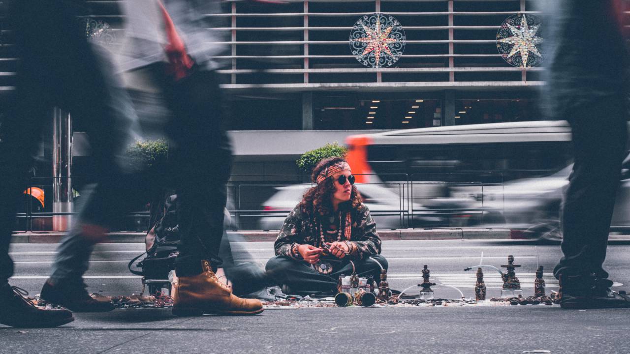 people, man, reggae, street, car, vehicle, transportation, road, highway, vendor
, 