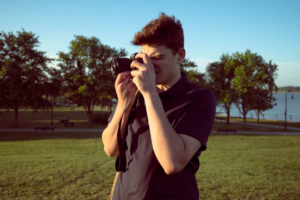 Fotógrafo, imagen, foto, fotografía, hombre, macho, cámara, lente, profesional, persona, al aire libre, puesta de sol, chico, persona,