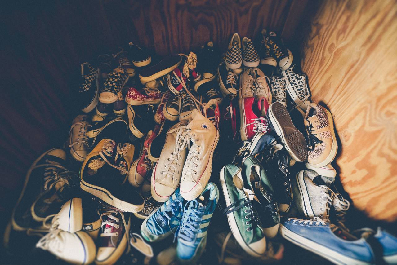 Zapatos, mandriles, zapatillas, converse, pies, colección, cuadros, zapatillas, suela, cordones,
