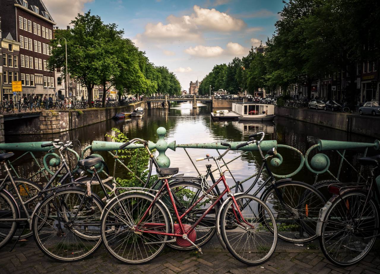 still, items, things, bicycles, parking, bridge, water, river, suburbs, residential, neighborhood, trees, cars
, 