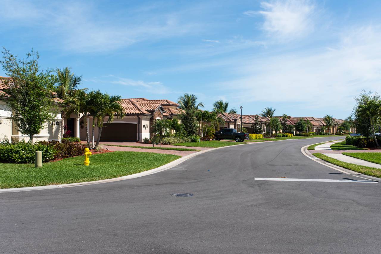 suburban, street, houses, road, neighborhood, home, suburb, property, america, exterior, daytime, sky, trees, grass
, 