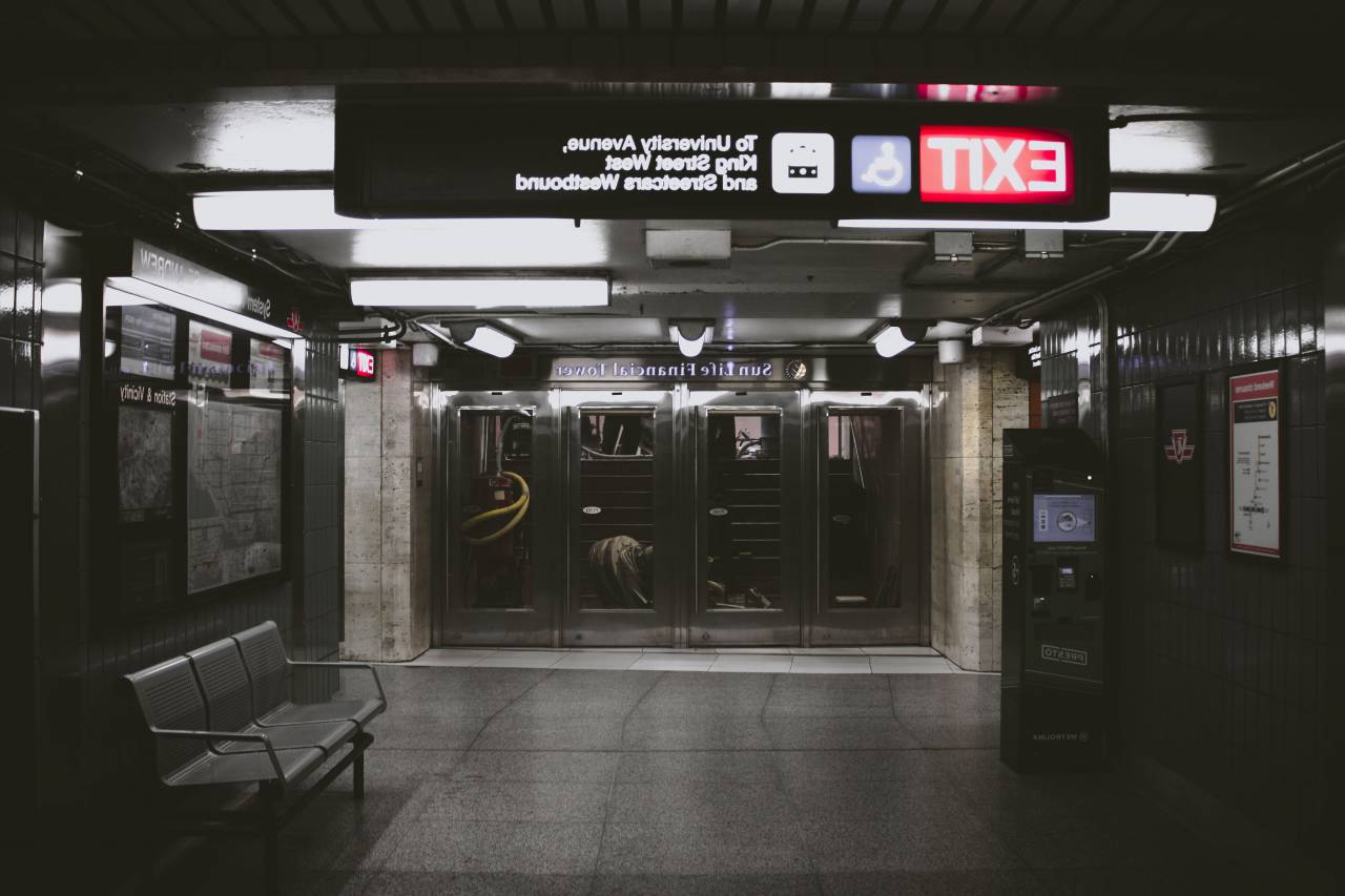 Metro, estación, lugares, salida, firmar, viajes,
