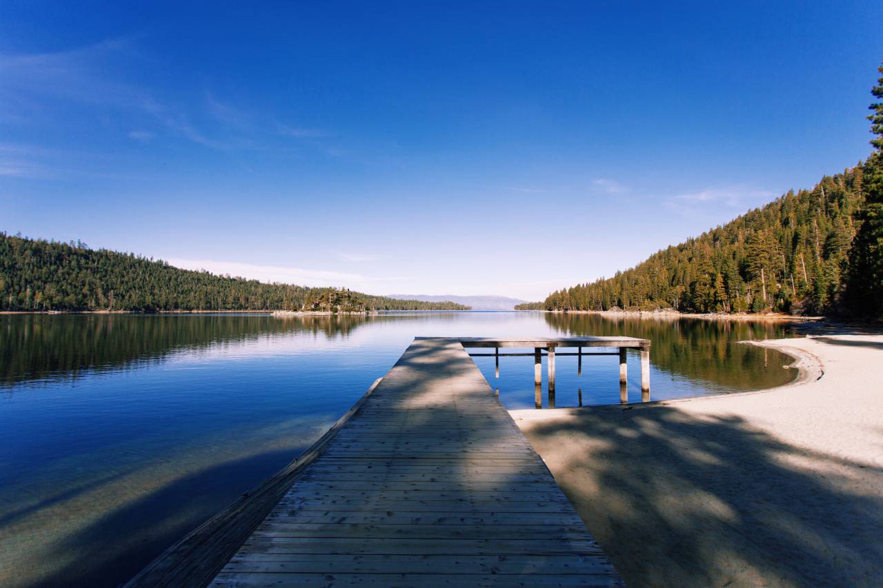 water, lake, liquid, wooden, pine, tree, forest, mountain, sky, clouds, sunlight, shadow, nature
, 