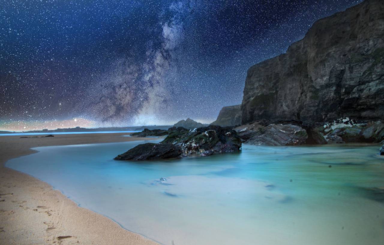 🥇 Image of water pool stars night astronomy beach coast constellation ...