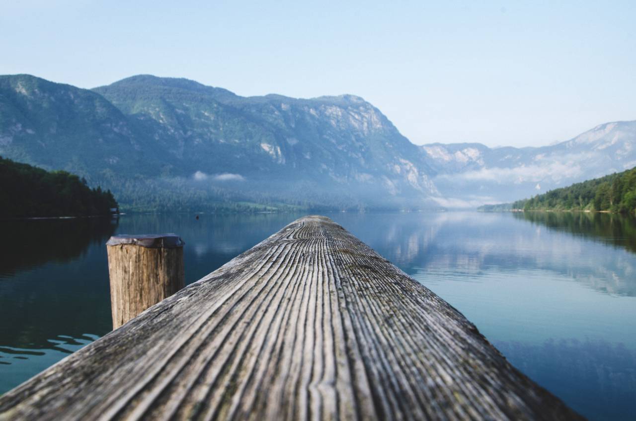 wood, log, lake, water, landscape, nature, mountains, hills, reflection, sky, outdoors, dock
, 