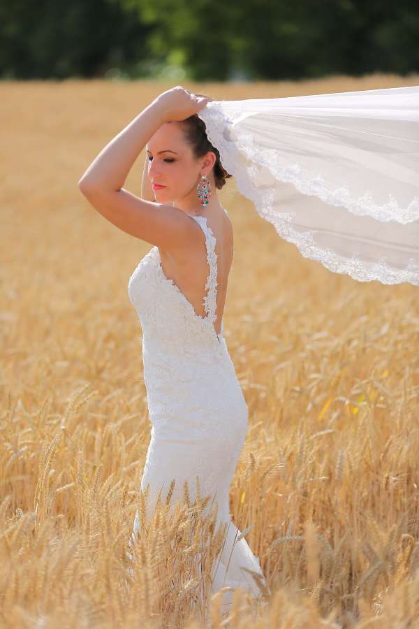 boda, agricultura, vestido de novia, lateral