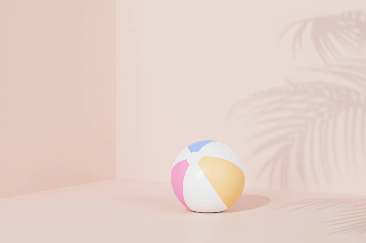 pelota de playa, fondo, rosa, color, pastel, nadie, papel tapiz, verano, concepto,