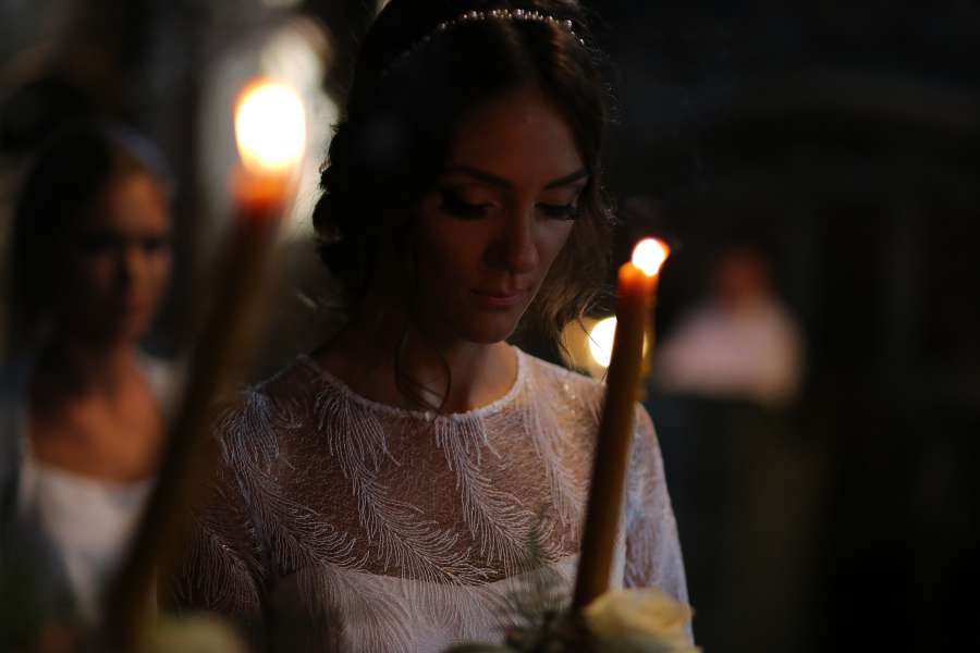 candle, candlestick, bride, candlelight 