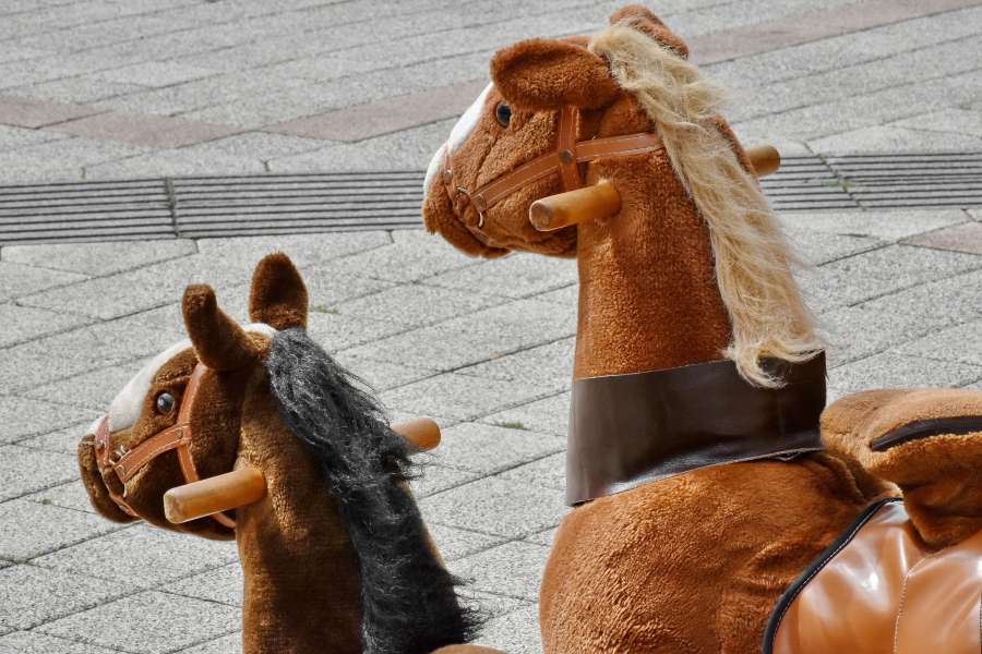 marrón, hecho a mano, caballo, felpa, calle, juguete