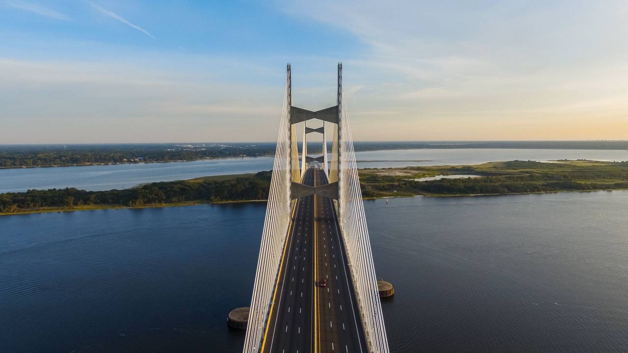 architecture, bridge, infrastructure, road, trip, travel, car, sea, ocean, water, nature, trees, plant, mountain, sky
, 