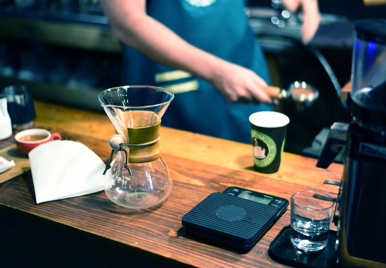 Café, gafas, cafetería, café, bar, barista, máquina, espresso, negro, mostrador, restaurante,