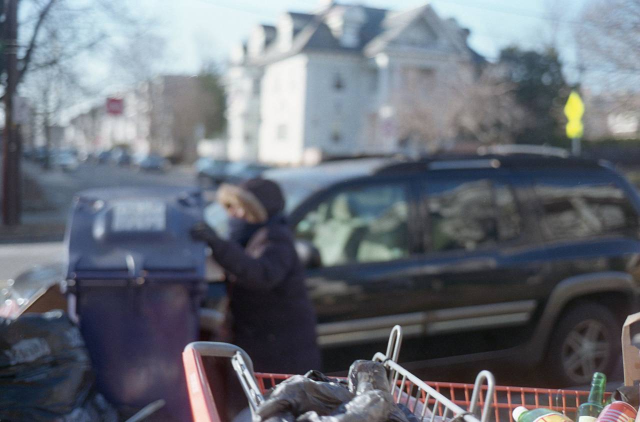 homeless, city, person, cart, trash, cold, despair, people, begger, adult, alone, urban, car
, 