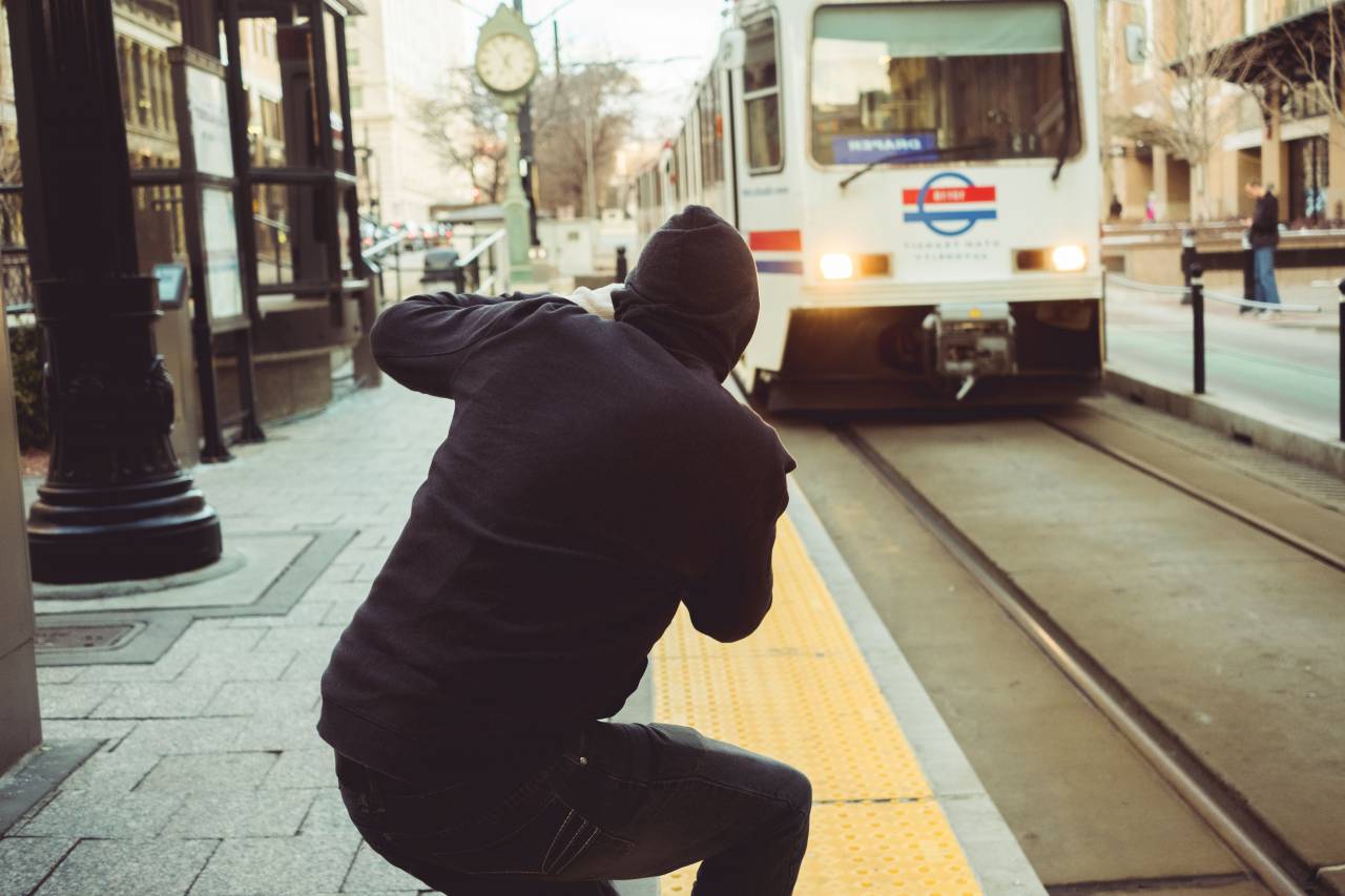 people, man, black, train, trail, rail, vehicle, transportation, station, ride, passenger, travel, adventure
, 