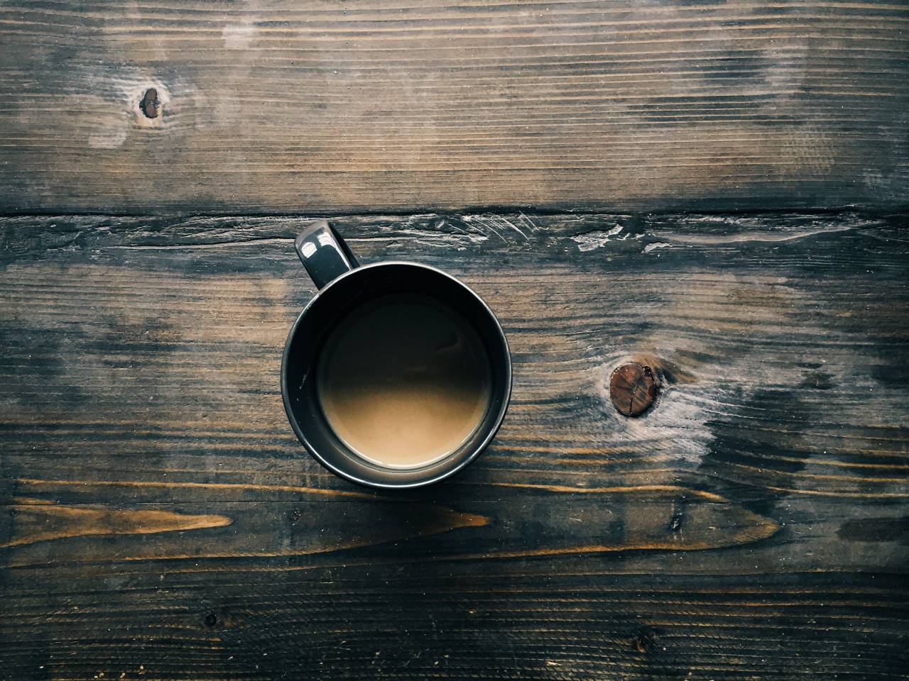 Madera, mesa, café, taza, taza,