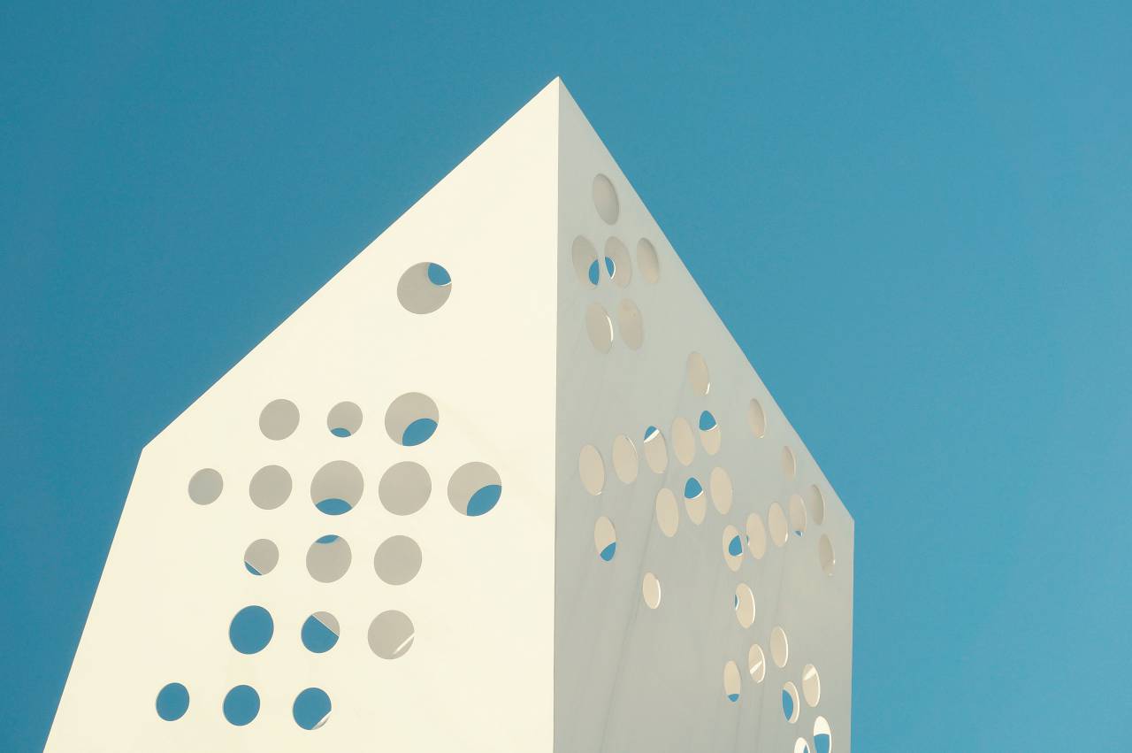 Arquitectura, edificios, escultura, moderno, arte, acero, agujeros, naturaleza, cielo, azul