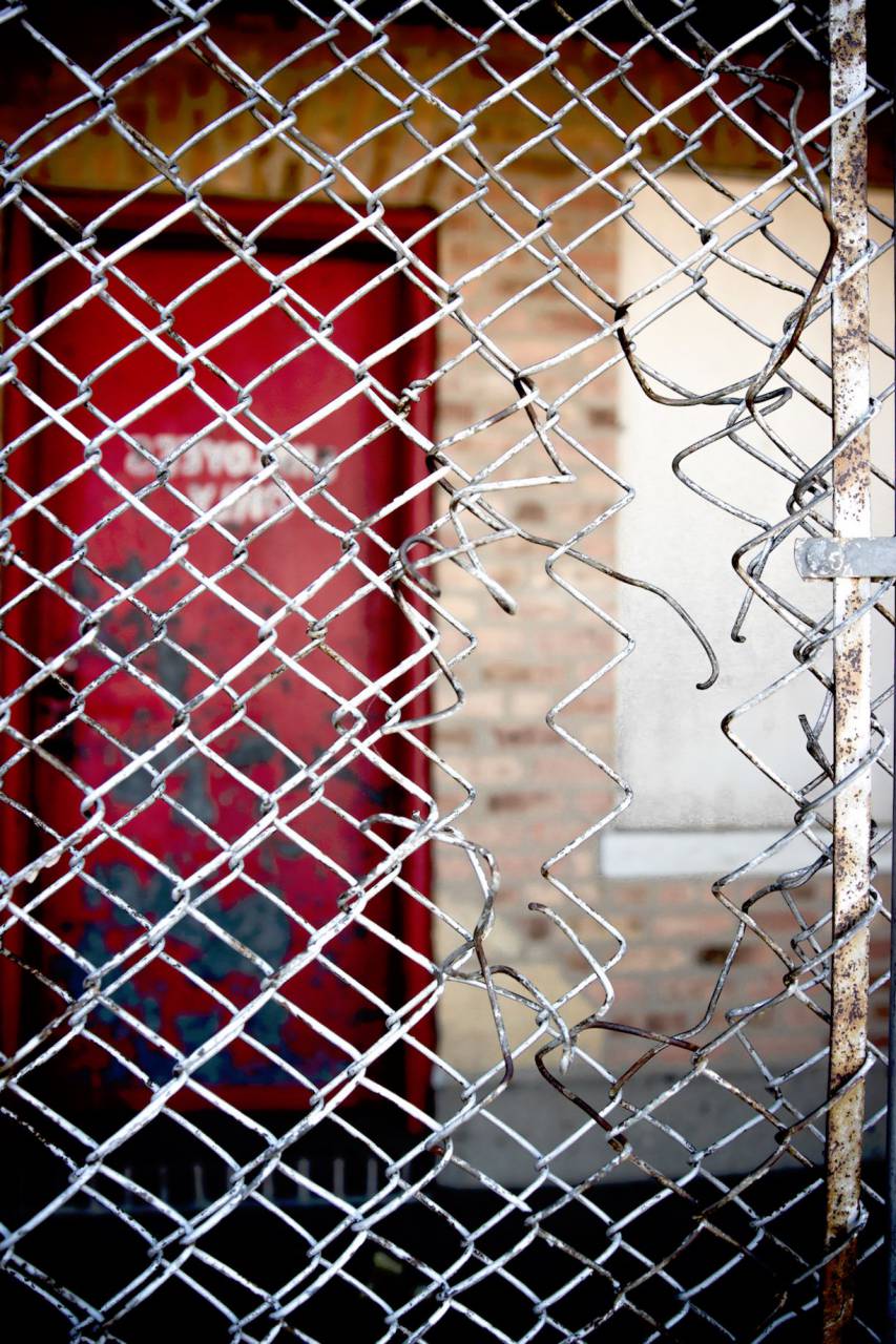 chicken, wire, fence, door, red, sign
, 