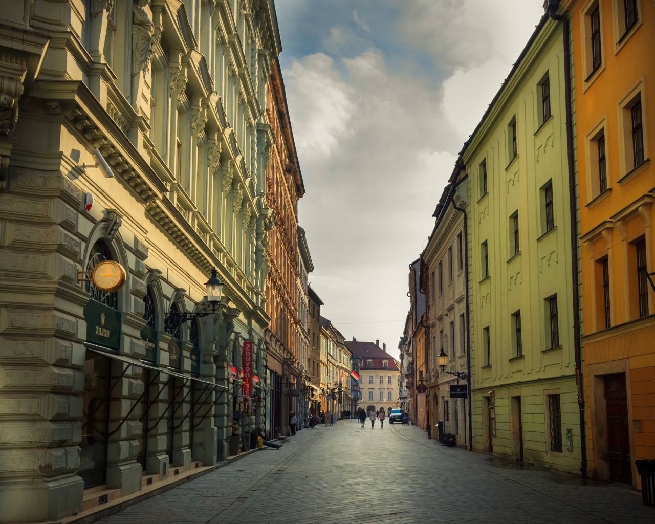 city, bratislava, colors, old, arhitecture, street, quiet, empty, clouds, dramatic
, 