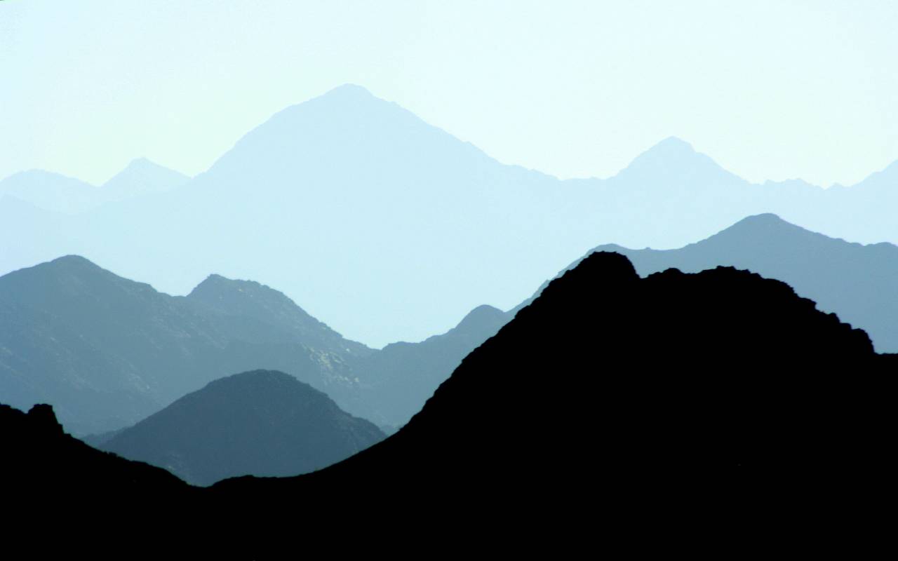 nature, mountains, sky, blue, silhouette, monochrome
, 