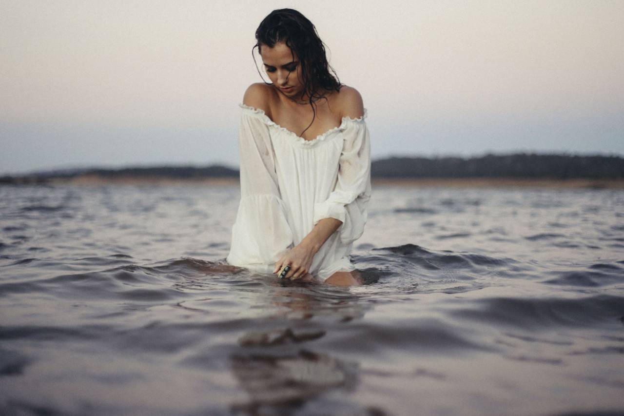 Gente, mujer, belleza, moda, atrevida, agua, océano, mar, playa, sexy,