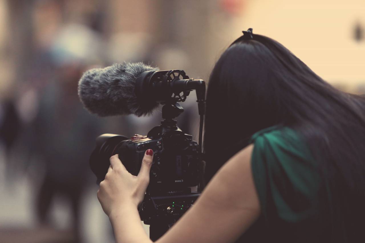 Fotógrafo, cámara, fotografía, niña, mujer, gente,